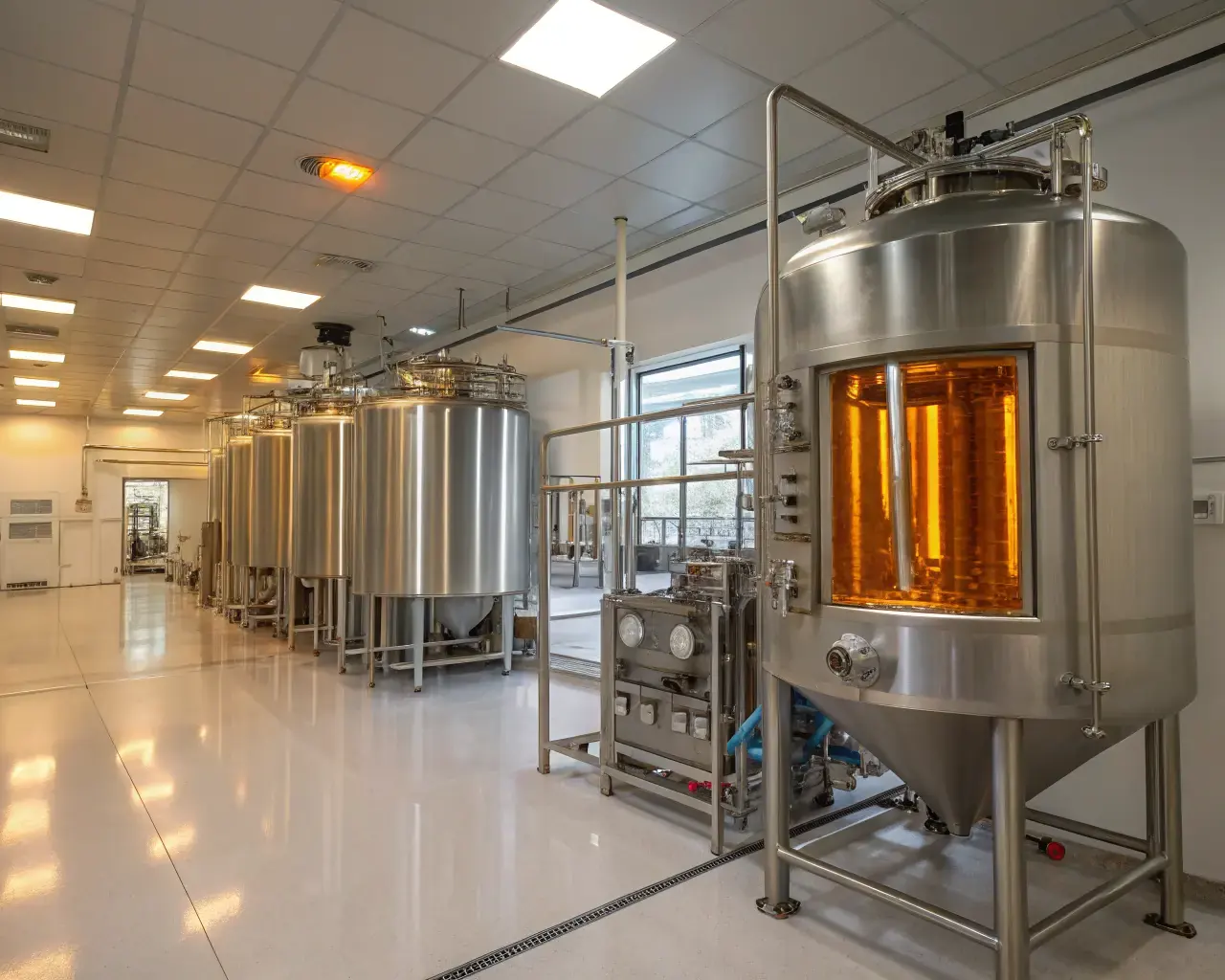 Industrial bioreactor fermentation facility producing PHA — bacterial cultures that generate natural biodegradable polymers