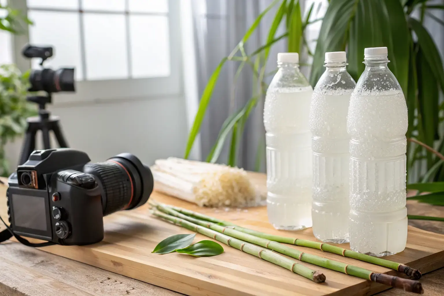 Crystal-clear compostable bottles made from sugarcane bioplastic