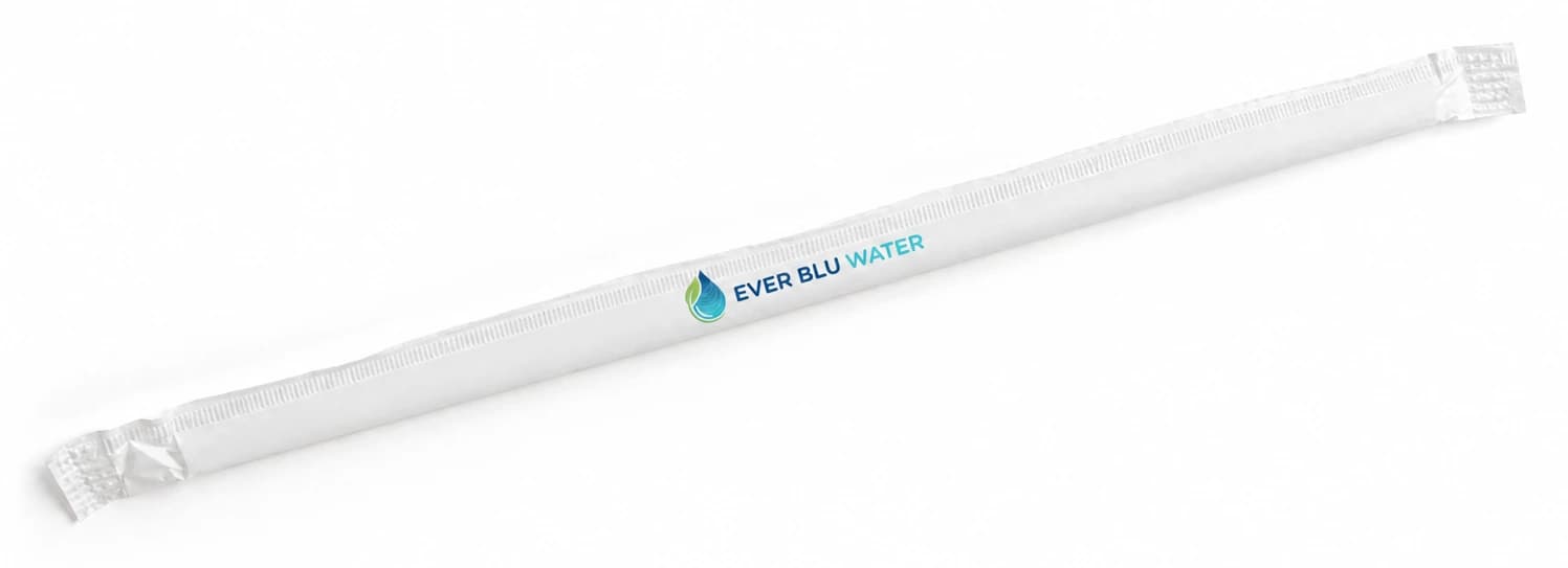 EverBlu Straw — Individually Wrapped PHA Bioplastic Drinking Straw