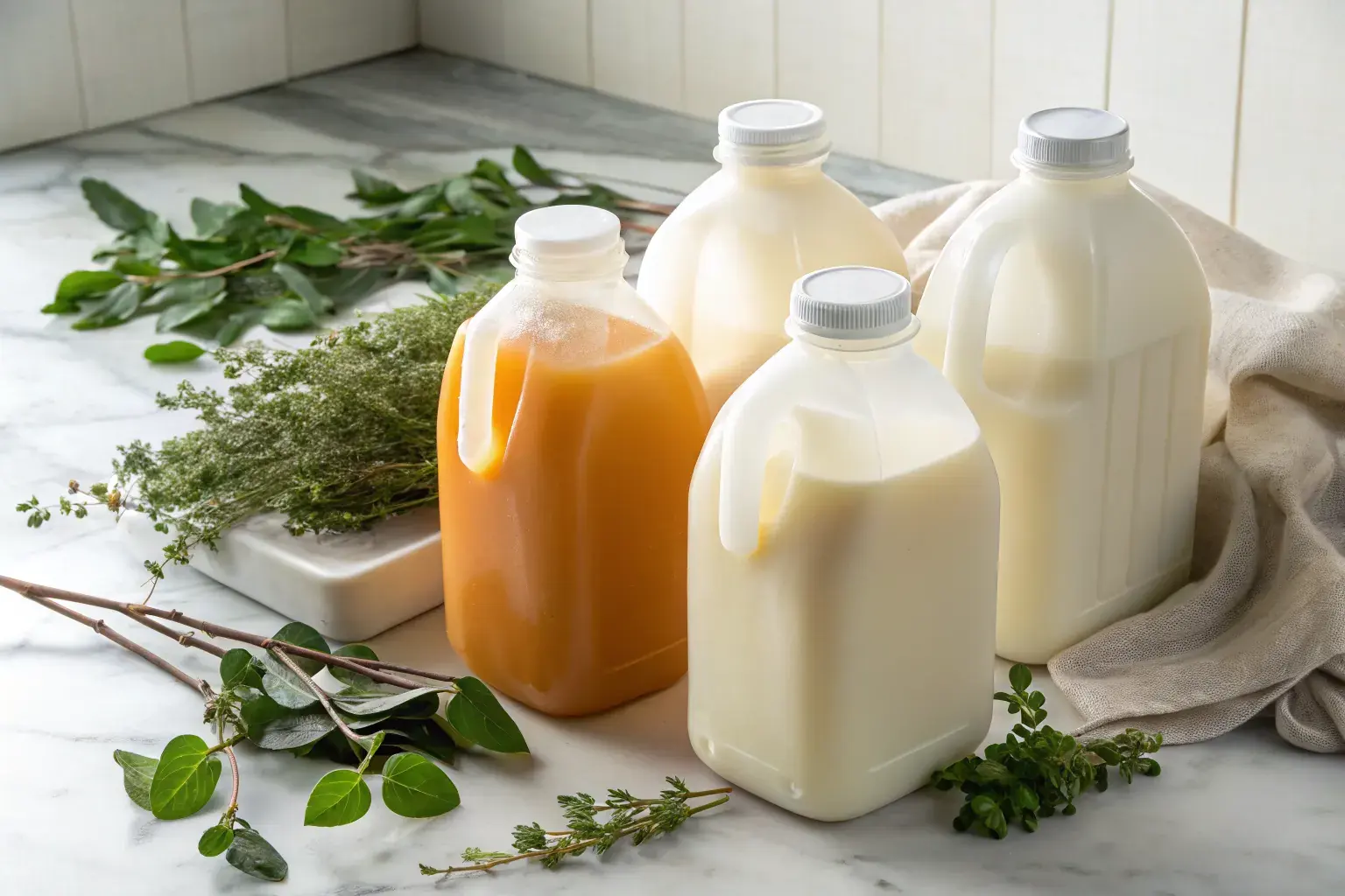 PHA biodegradable milk and juice jugs by Pure Form Solution