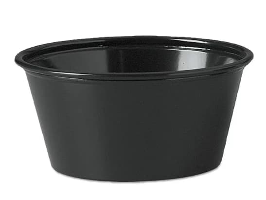 PHA biodegradable 2 oz black souffle cup by Pure Form Solution